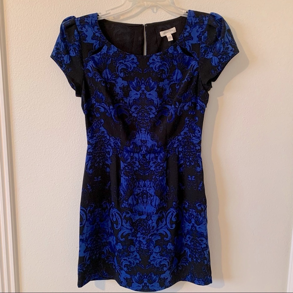 UO Silence + Noise Blue and Black Cutout Dress